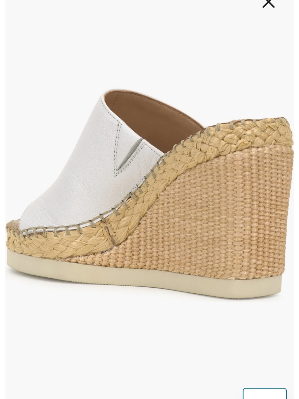 Vince Camuto- SZ 7 NWOT Brissia Espadrille Wedge Mules White Leather. - Picture 13 of 15